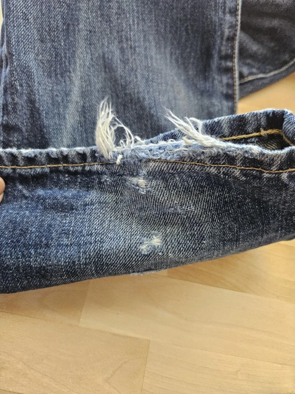 Polo Ralph Lauren Men's Varick Slim Jeans 33x34 Distressed Faded Thrashed Grunge